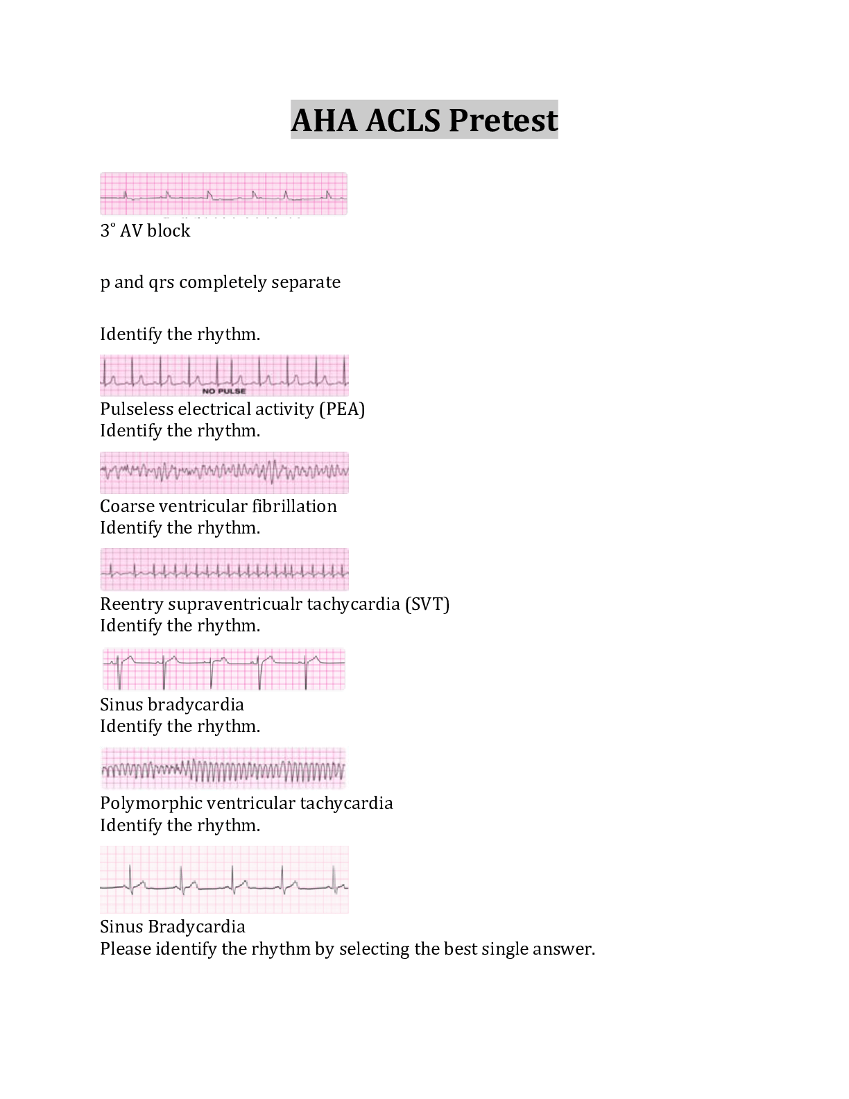 AHA ACLS Pretest Questions And Answers - Scholarfriends